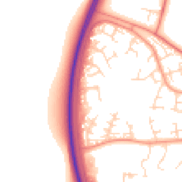 Daytime road noise heatmap for NN18 9ER