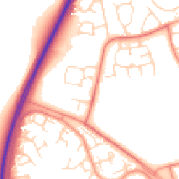 Daytime road noise heatmap for NN18 9FQ