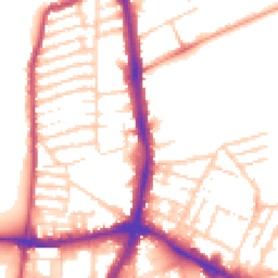 Daytime road noise heatmap for NN2 6AJ