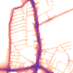 Daytime road noise heatmap for NN2 6AQ