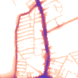 Daytime road noise heatmap for NN2 6AW