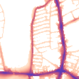 Daytime road noise heatmap for NN2 6BL