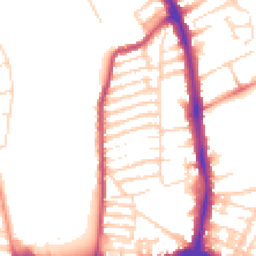 Daytime road noise heatmap for NN2 6BZ