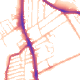 Daytime road noise heatmap for NN2 6JR