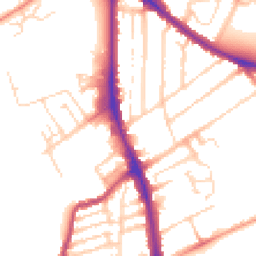 Daytime road noise heatmap for NN2 6NB