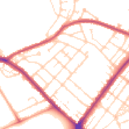 Daytime road noise heatmap for NN2 7DQ