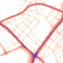 Daytime road noise heatmap for NN2 7JB