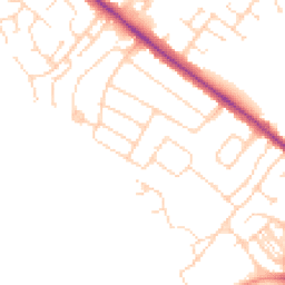 Daytime road noise heatmap for NN2 8HR
