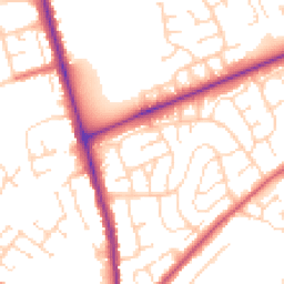 Daytime road noise heatmap for NN2 8PA