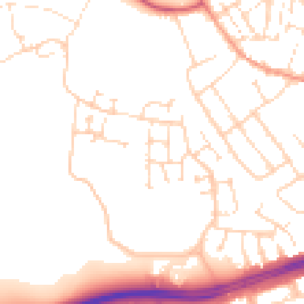 Daytime road noise heatmap for NN5 4AA