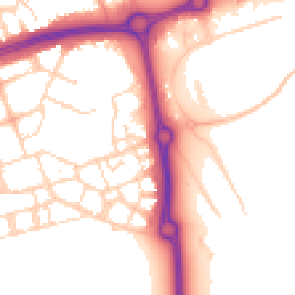 Daytime road noise heatmap for NN5 4AB