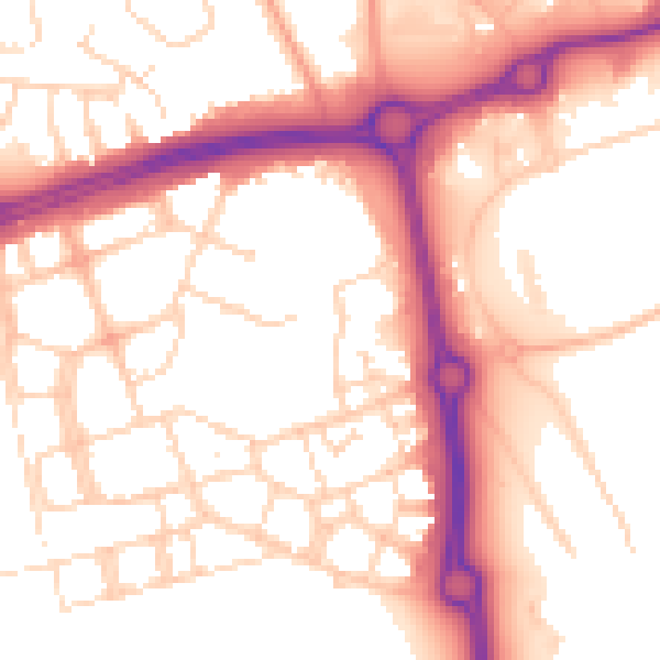 Daytime road noise heatmap for NN5 4AF
