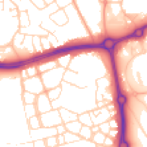 Daytime road noise heatmap for NN5 4DF