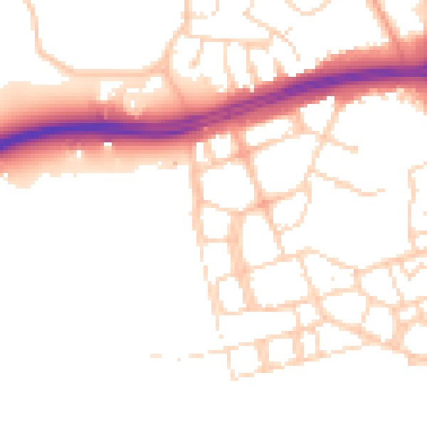 Daytime road noise heatmap for NN5 4DJ