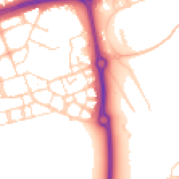 Daytime road noise heatmap for NN5 4ED
