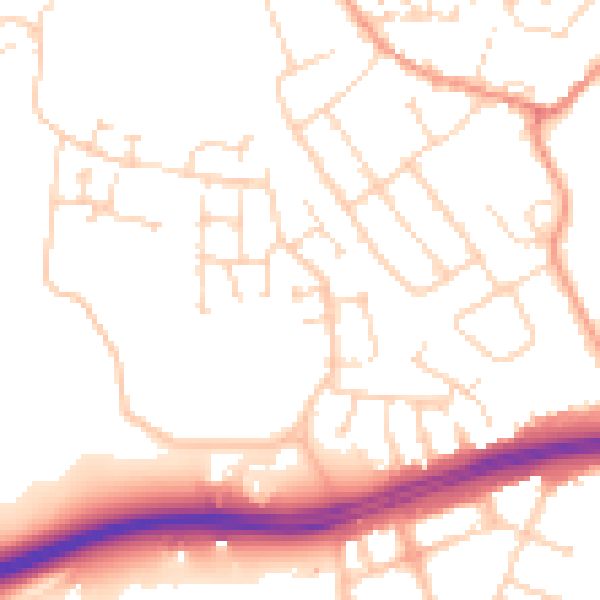 Daytime road noise heatmap for NN5 4WG