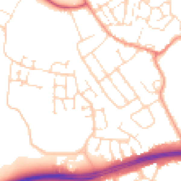 Daytime road noise heatmap for NN5 4WJ