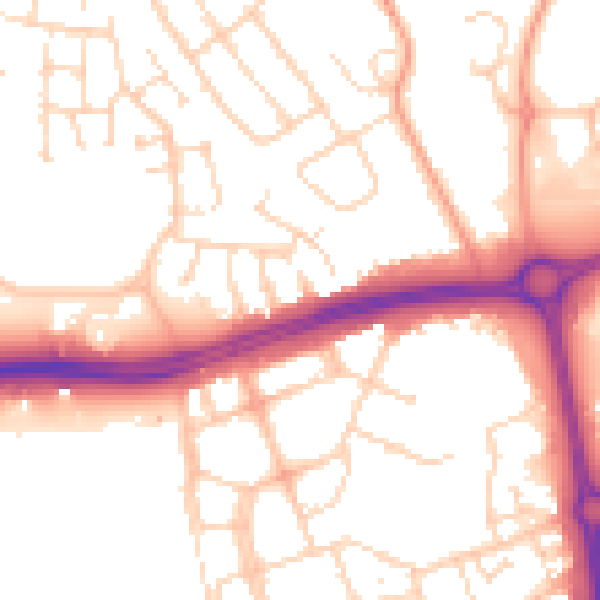 Daytime road noise heatmap for NN5 4WQ