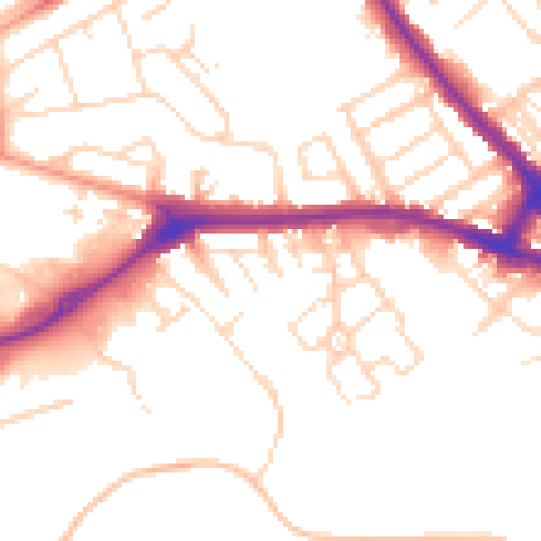 Daytime road noise heatmap for NN5 5DB