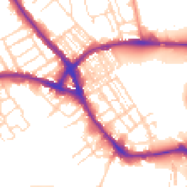 Daytime road noise heatmap for NN5 5EF