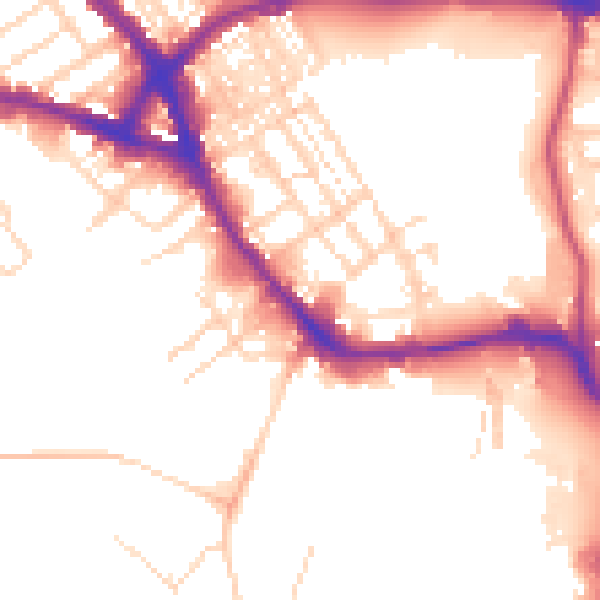 Daytime road noise heatmap for NN5 5HF