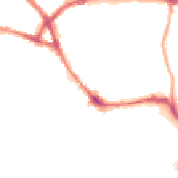 Night-time road noise heatmap for NN5 5HF