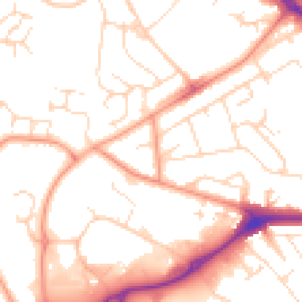 Daytime road noise heatmap for NN5 5NP