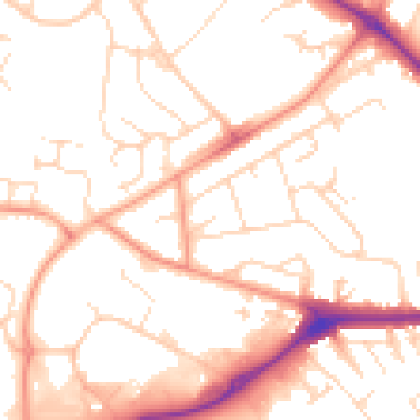 Daytime road noise heatmap for NN5 5NR