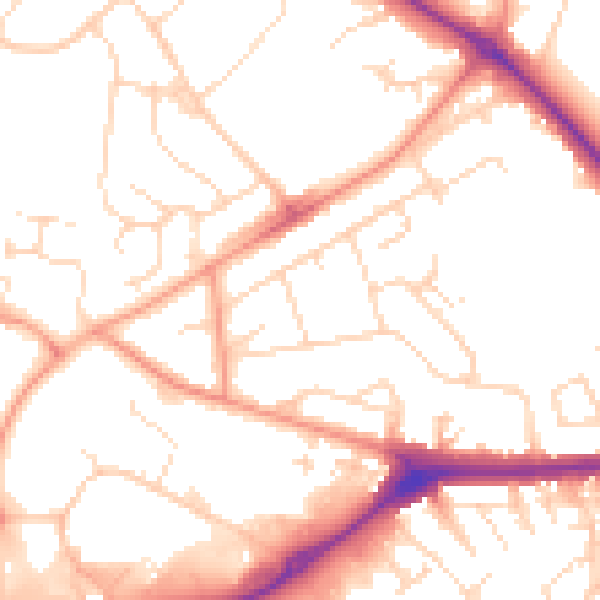Daytime road noise heatmap for NN5 5NU