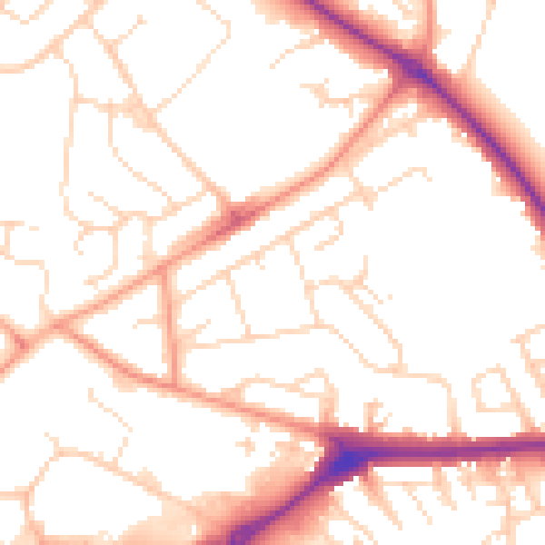 Daytime road noise heatmap for NN5 5NY