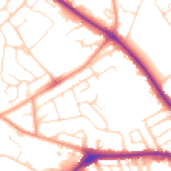 Daytime road noise heatmap for NN5 5PD