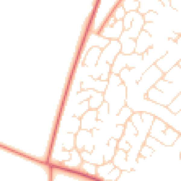 Daytime road noise heatmap for NN5 6EF