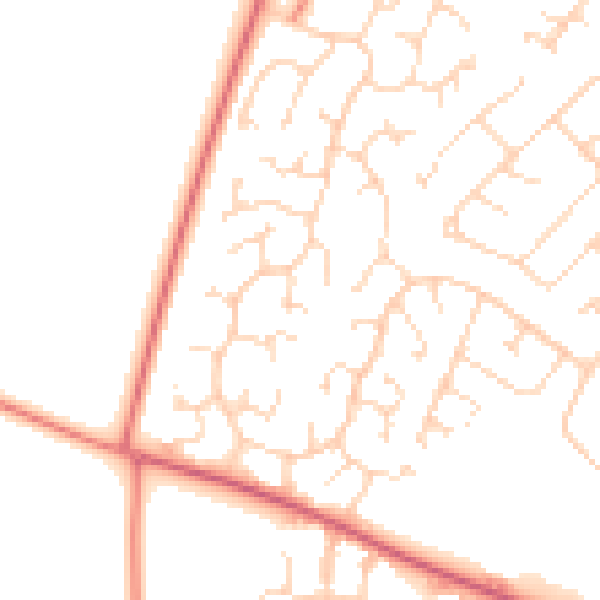 Daytime road noise heatmap for NN5 6EL