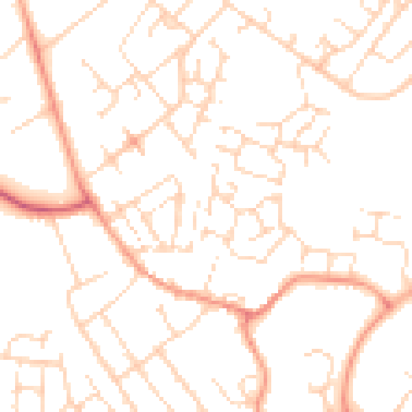 Daytime road noise heatmap for NN5 6FJ