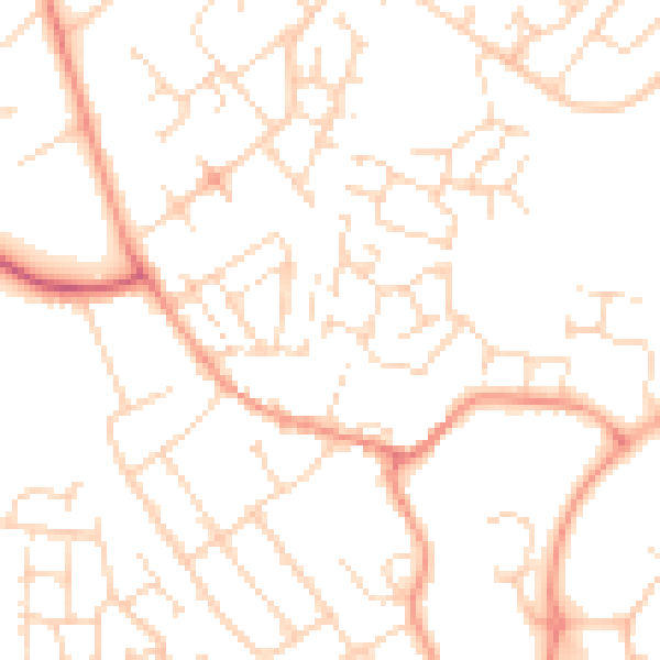 Daytime road noise heatmap for NN5 6GU
