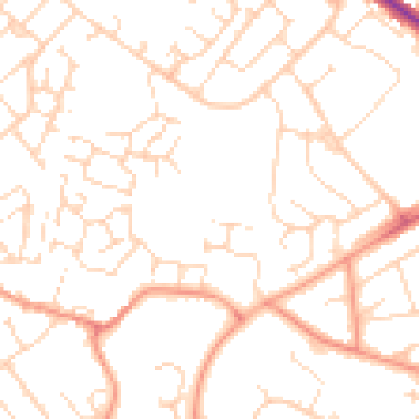 Daytime road noise heatmap for NN5 6GW