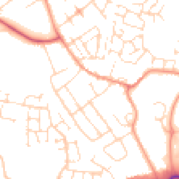 Daytime road noise heatmap for NN5 6HT