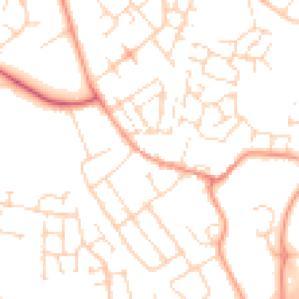 Daytime road noise heatmap for NN5 6JL