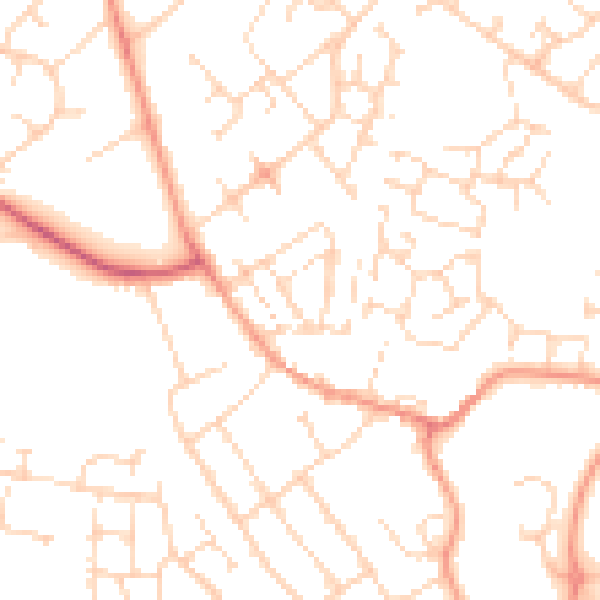Daytime road noise heatmap for NN5 6JT