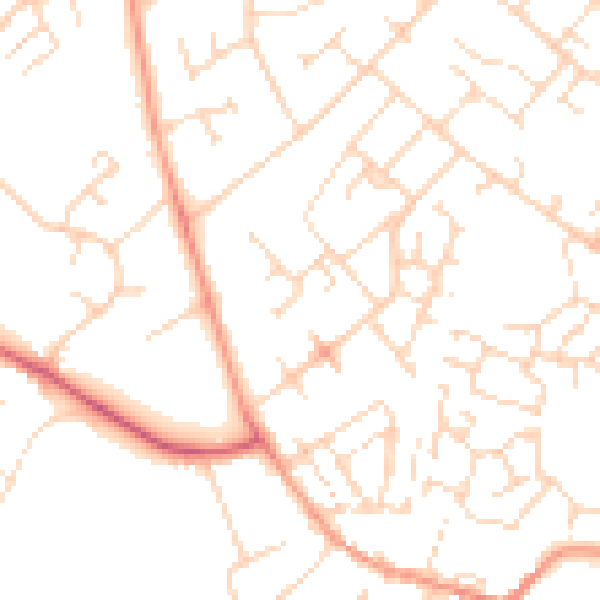 Daytime road noise heatmap for NN5 6LB
