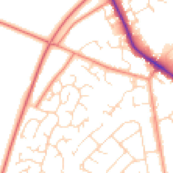 Daytime road noise heatmap for NN5 6QR