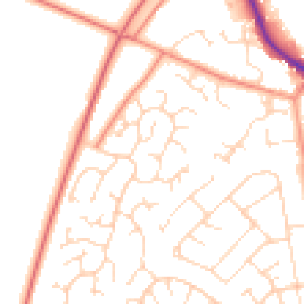 Daytime road noise heatmap for NN5 6QT