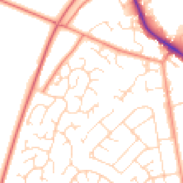 Daytime road noise heatmap for NN5 6QU