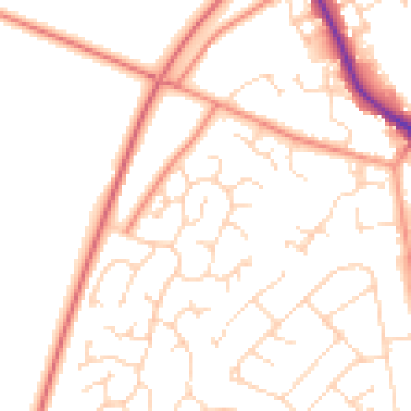 Daytime road noise heatmap for NN5 6QX