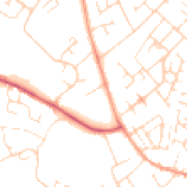 Daytime road noise heatmap for NN5 6RB