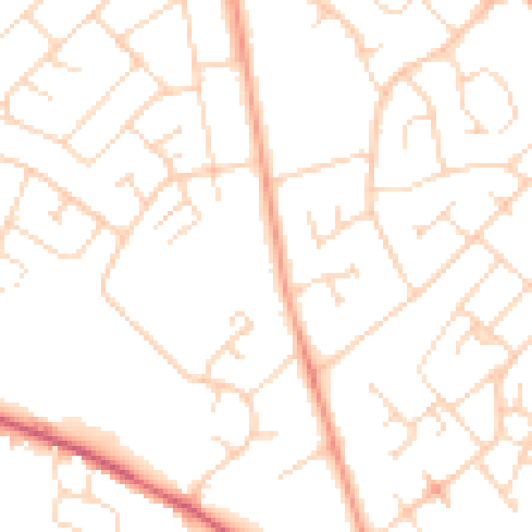 Daytime road noise heatmap for NN5 6RD