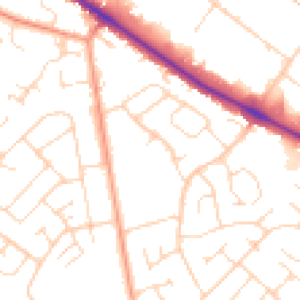 Daytime road noise heatmap for NN5 6RJ
