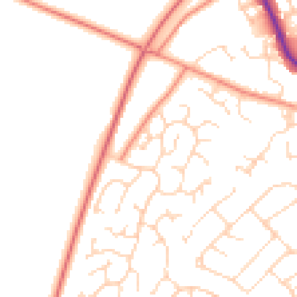 Daytime road noise heatmap for NN5 6SA