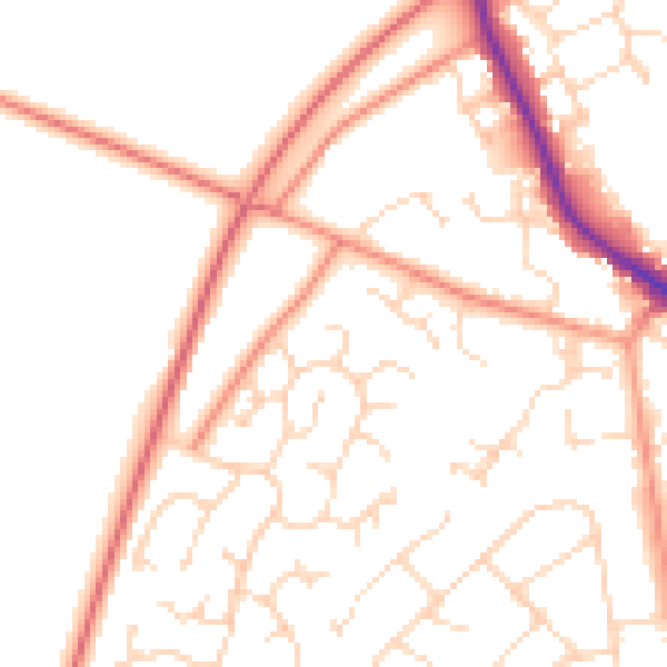 Daytime road noise heatmap for NN5 6SE