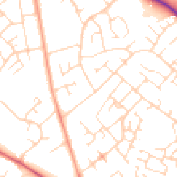 Daytime road noise heatmap for NN5 6TG